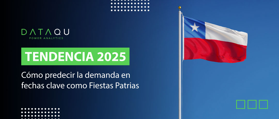 Bandera de Chile representando el análisis de demanda en fechas clave como Fiestas Patrias