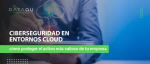 Profesional utilizando tablet con ícono de nube digital representando seguridad en entornos cloud